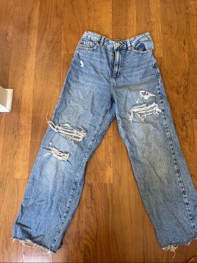 Garage denim wide leg Ripped Jeans